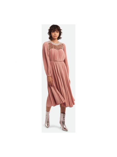 Sukienka midi z różowego złota Elisabetta Franchi