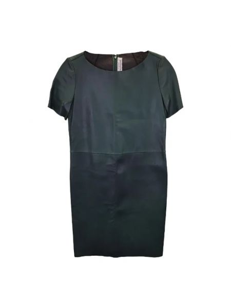Sukienka skórzana retro Yves Saint Laurent Vintage zielona