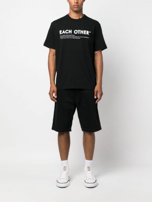 T-shirt en coton à imprimé Each X Other noir