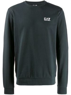 Baskılı sweatshirt Ea7 Emporio Armani mavi