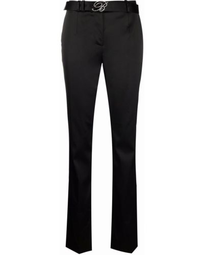 Pantalones rectos de cintura alta Blumarine negro