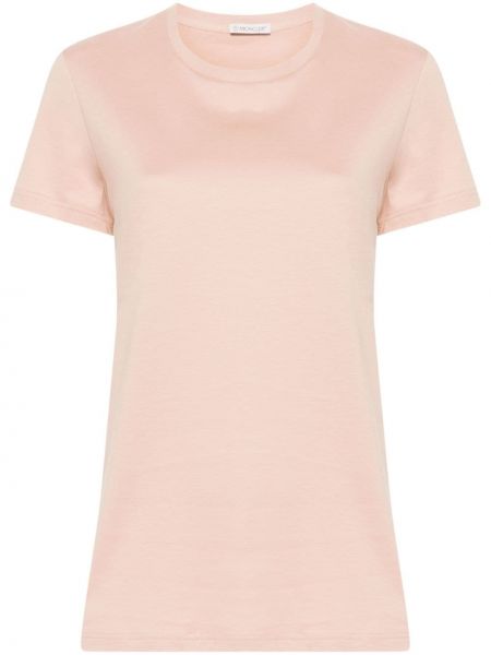 Kokvilnas t-krekls Moncler rozā