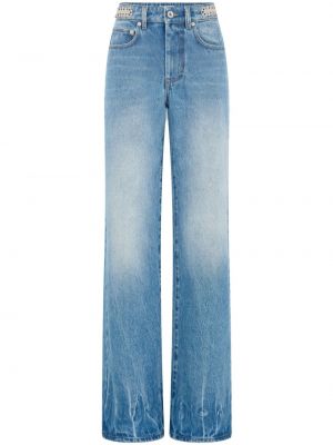 Bavlnené džínsy s rovným strihom Rabanne modrá
