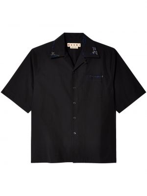 Βαμβακερό πουκάμισο Marni μαύρο