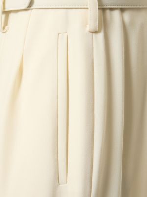 Pantaloni cu croială lejeră din crep Ralph Lauren Collection alb