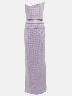 Asymetrické dlouhé šaty Roland Mouret fialové