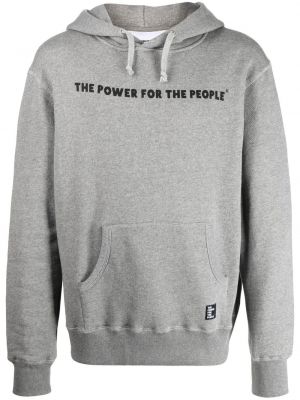 Hoodie con stampa The Power For The People grigio