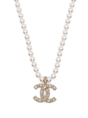 Vėrinys su perlais Chanel Pre-owned balta