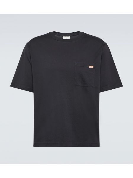 Camiseta de algodón de tela jersey Acne Studios negro