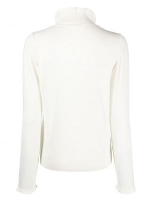 Sweter z falbankami Manuel Ritz biały