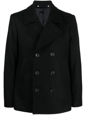 Vlněný kabát Ps Paul Smith černý