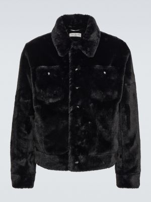 Куртка с мехом Saint Laurent черная