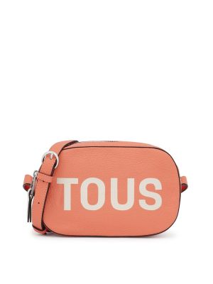 Оранжевая кожаная сумка через плечо Tous