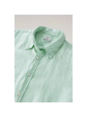 Camisa de lino Woolrich verde