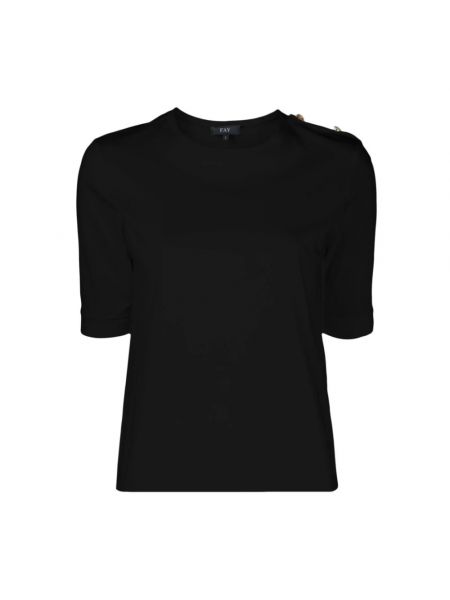 T-shirt mit kurzen ärmeln Fay schwarz