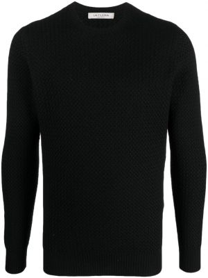 Sweter wełniany z okrągłym dekoltem Fileria czarny
