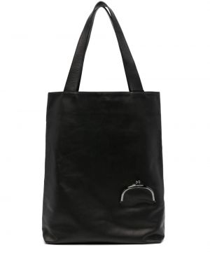 Usnjena nakupovalna torba Discord Yohji Yamamoto črna