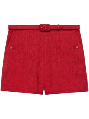 Shorts à boutons Gucci rouge