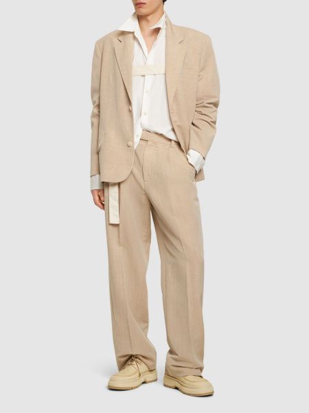 Keten yün blazer Jacquemus bej