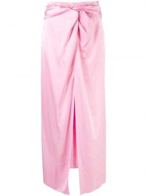 Růžové saténové dlouhá sukně Nanushka