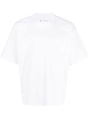 T-shirt mit stickerei mit taschen Sacai weiß