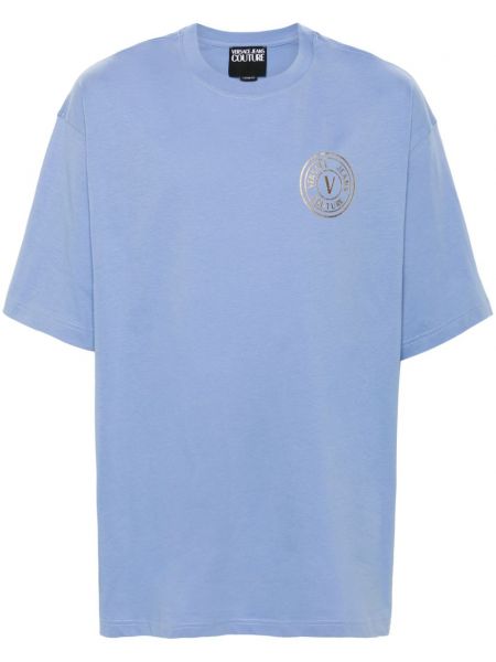 T-shirt aus baumwoll mit print Versace Jeans Couture blau