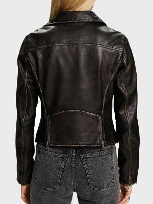 Кожаная куртка Esprit черная