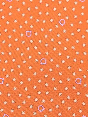 Kravata s potiskem s hvězdami Ferragamo oranžová
