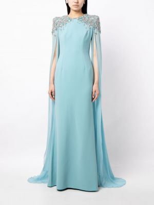 Sukienka koktajlowa z kryształkami Jenny Packham niebieska