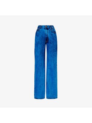 Прямые джинсы из смесового денима со средней посадкой и фирменной нашивкой Ray Vivienne Westwood синий