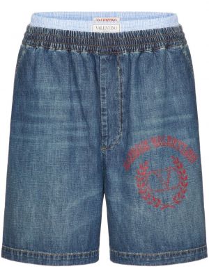 Jeans shorts mit print Valentino Garavani blau