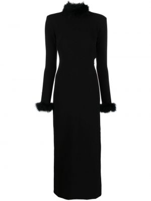 Večerna obleka s perjem Amen črna