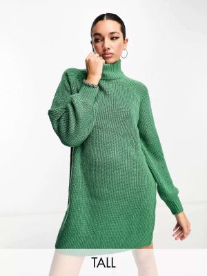 Платье-свитер с высоким воротником Noisy May Tall зеленое