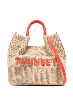 Плетени шопинг чанта бродирани Twinset