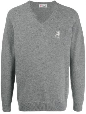 Jersey con escote v manga larga de tela jersey Pringle Of Scotland gris