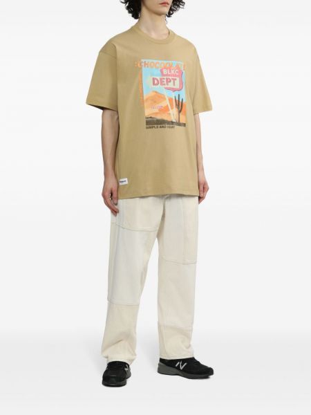 T-shirt aus baumwoll mit print Chocoolate beige