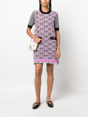 Pletené mini šaty Gucci růžové
