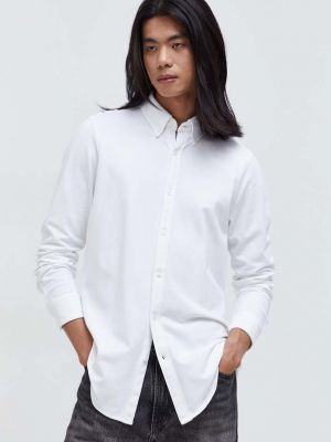 Péřová košile s knoflíky Abercrombie & Fitch bílá