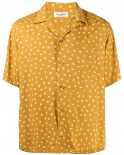 Camisa de flores con estampado Saint Laurent amarillo