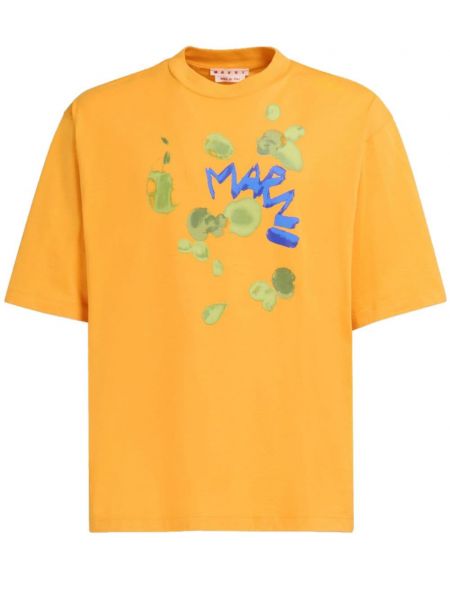 T-shirt di cotone Marni giallo