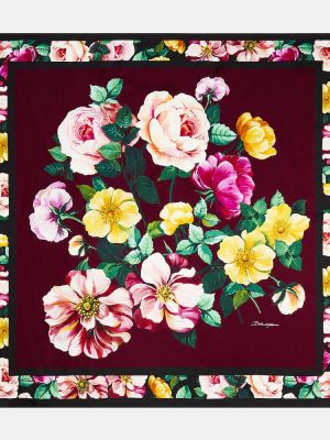 Копринен сатенен шал на цветя Dolce&gabbana