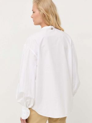 Bavlněné tričko se stojáčkem relaxed fit Twinset bílé