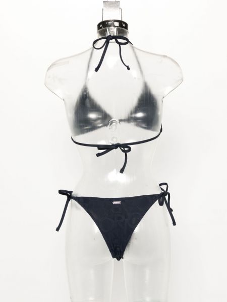 Bikini en jacquard Emporio Armani bleu