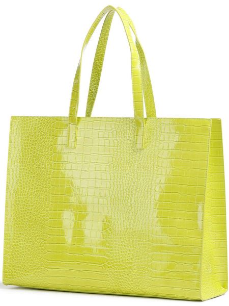 Кожаная сумка шоппер из искусственной кожи Ted Baker зеленая