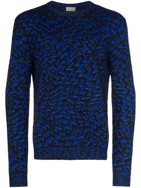 Jersey de tela jersey de tejido jacquard Saint Laurent azul