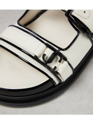 Ľanové kožené sandále Jimmy Choo