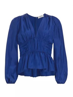 Шелковая блузка Fabiola со сборками Sea, cobalt