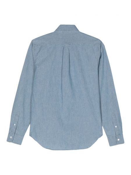 Medvilninė marškiniai Maison Kitsuné mėlyna