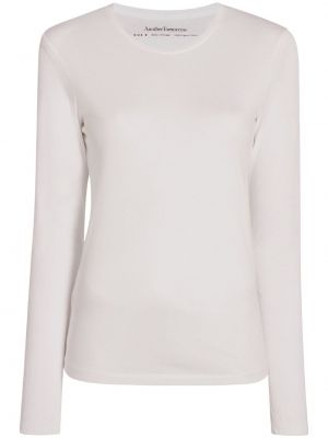 Βαμβακερή μπλούζα με στρογγυλή λαιμόκοψη Another Tomorrow λευκό