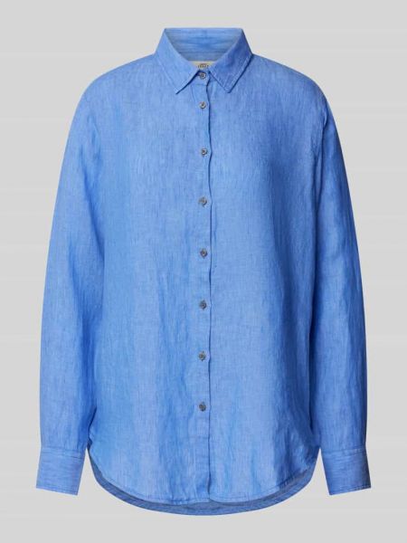 Lniana bluzka 0039 Italy niebieska